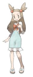 Rule 34 | 00s, 1990s (style), 1girl, absurdres, bow, brown eyes, brown hair, creatures (company), dress, game freak, gym leader, highres, jasmine (pokemon), long hair, nintendo, official art, pokemon, pokemon gsc, pokemon hgss, retro artstyle, sandals, simple background, smile, solo, sugimori ken, transparent background, twintails, two side up