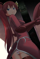 Rule 34 | 1girl, aisha (queen&#039;s axe), ass, asymmetrical hair, gauntlets, hairband, hetero, imminent rape, long hair, monster, orc, otoi rekomaru, panties, penis, pig, queen&#039;s axe, red hair, side ponytail, solo focus, striped clothes, striped panties, thighhighs, underwear, when you see it, you gonna get raped