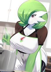 Rule 34 | apron, breasts, cooking, creatures (company), food, furry, game freak, gardevoir, gen 3 pokemon, highres, large breasts, nintendo, pokemon, pokemon (creature), sana!rpg, tagme, thick thighs, thighs