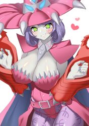 Rule 34 | absurdres, appmon, claws, digimon, hat, highres, long hair, pointy ears, purple hair, warudamon, witch hat, yellow eyes
