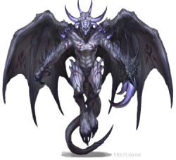 Rule 34 | bat wings, blue skin, claws, colored skin, demon, dragon, horns, lowres, monster, tagme, tail, wings