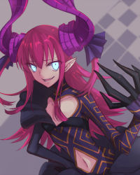 Rule 34 | 1girl, blue eyes, breasts, dress, elizabeth bathory (fate), elizabeth bathory (fate), fate/extella, fate/extra ccc, fate (series), horns, long hair, navel, open mouth, pink hair, pointy ears