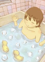Rule 34 | aioi yuuko, bathing, ice, meditation, nichijou, nude, shishio (artist)
