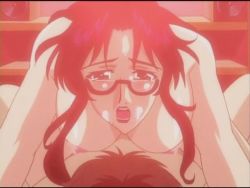 Rule 34 | 00s, 1boy, 1girl, animated, animated gif, blush, bouncing breasts, breasts, cum, cum on eyewear, doctor, facial, glasses, hetero, large breasts, long hair, nipples, nude, penis, purple hair, pussy, sex, shitai wo arau, thighs, uncensored, vaginal