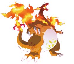 Rule 34 | absurdres, artist request, charizard, claws, colored sclera, creatures (company), dragon, fire, flame-tipped tail, game freak, gen 1 pokemon, gigantamax, gigantamax charizard, highres, jpeg artifacts, nintendo, no humans, official art, open mouth, pokemon, pokemon (creature), pokemon swsh, red eyes, sharp teeth, simple background, smoke, solo, standing, tail, teeth, white background, yellow sclera