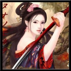 Rule 34 | 1girl, female focus, flower, japanese clothes, katana, plant, solo, sword, upper body, weapon, yamato nadeshiko