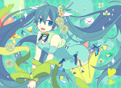 Rule 34 | 1girl, alternate costume, aqua eyes, aqua hair, balloon, bare shoulders, bdsm, bondage, bound, bow, bug, butterfly, capelet, china dress, chinese clothes, cleavage cutout, clothing cutout, dress, earrings, flower, garter straps, gem, green theme, hair flower, hair ornament, hatsune miku, heart, high heels, bug, jewelry, letter, long hair, looking at viewer, plaid, plaid background, ribbon, ribbon bondage, side slit, simple background, single earring, sleeveless, smile, solo, thighhighs, twintails, very long hair, vocaloid, yoshiki
