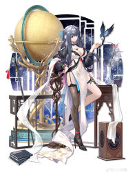 Rule 34 | 1girl, absurdres, altair (star), alternate costume, andromeda (constellation), annotation request, aquarius (constellation), aquila (constellation), arknights, astesia (arknights), auriga (constellation), betelgeuse (star), big dipper, bird, black footwear, black sleeves, blue eyes, blue hair, bootes (constellation), breasts, bright pupils, cancer (constellation), canis major (constellation), canis minor (constellation), capricorn (constellation), cassiopeia (constellation), celestial globe, cepheus (constellation), cetus (constellation), china dress, chinese clothes, cleavage, closed mouth, clothing cutout, commentary request, constellation, constellation print, corona borealis (constellation), cygnus (constellation), delphinus (constellation), deneb (star), draco (constellation), dress, fishnet thighhighs, fishnets, full body, garter straps, gemini (constellation), globe, hair intakes, hand on own hip, hand up, hercules (constellation), high heels, highres, hip vent, hydra (constellation), jiusan naitang, leg up, leo (constellation), leo minor (constellation), lepus (constellation), long hair, long sleeves, looking at animal, lyra (constellation), navel, navel cutout, notebook, ophiuchus (constellation), orion (constellation), pegasus (constellation), pelvic curtain, pisces (constellation), plant, potted plant, procyon (star), puffy sleeves, sagitta (constellation), scorpius (constellation), serpens caput (constellation), shawl, single fishnet legwear, single thighhigh, sirius (star), smile, solo, space, standing, standing on one leg, star map, swallow (bird), sword, table, taurus (constellation), thighhighs, ursa major (constellation), ursa minor (constellation), vase, vega (star), weapon, white dress, white pupils, white shawl