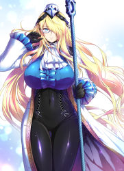 Rule 34 | 1girl, blonde hair, bloodstained: curse of the moon 2, bloodstained (series), blue eyes, dominique (bloodstained), glasses, hair over one eye, highres, ichijo ahuro, looking at viewer, one eye covered, solo