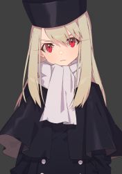 Rule 34 | 1girl, black background, coat, eyebrows hidden by hair, fate/stay night, fate (series), hair between eyes, illyasviel von einzbern, long hair, looking at viewer, red eyes, scarf, simple background, solo, upper body, white hair, winter clothes, zumi tiri