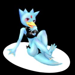 Rule 34 | 1girl, artist request, blush, breasts, creatures (company), furry, furry female, game freak, gen 1 pokemon, golduck, nintendo, nipples, open mouth, pokemon, pokemon (creature), red eyes, simple background, solo