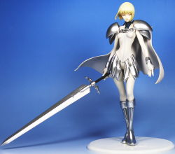 Rule 34 | 00s, armor, blonde hair, boots, cape, clare (claymore), claymore (series), claymore (sword), figure, hip focus, knee boots, photo (medium), solo, sword, weapon, wide hips