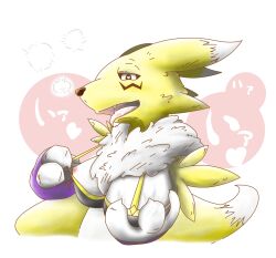 Rule 34 | digimon, digimon (creature), fluffy, fox girl, fox tail, furry, furry female, renamon, tail