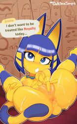 Rule 34 | 1girl, @ @, among us, animal crossing, animal ears, ankha (animal crossing), anus, artist name, blonde hair, blue eyes, blue fur, blue hair, blunt bangs, blush, bob cut, body fur, breasts, bright pupils, brown background, cat ears, cat girl, cat tail, character name, completely nude, delicious soup, egyptian, english text, fat mons, female focus, female masturbation, fingering, furry, furry female, hieroglyphics, highres, large areolae, legs up, looking at viewer, masturbation, matching hair/eyes, multicolored hair, nintendo, nipples, nose blush, nude, outline, parted lips, presenting, pussy, shiny skin, short hair, sidelocks, signature, small breasts, solo, speech bubble, spread legs, striped tail, sweat, tail, talking, teeth, thick thighs, thighs, two-tone fur, two-tone hair, uncensored, usekh collar, white outline, white pupils, yellow fur