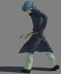 Rule 34 | blue hair, coat, gloves, gundam, kai shiden, male focus, solo, trench coat, utaco, zeta gundam