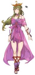 Rule 34 | 1girl,  mirage sessions fe, chiki (gir#fe), closed mouth, earrings, fire emblem, full body, green eyes, green hair, highres, jewelry, long hair, nintendo, pointy ears, ponytail, sakuremi, simple background, solo, tiara, tiki (adult) (fire emblem), tiki (fire emblem), tokyo mirage sessions fe, white background