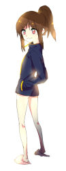 Rule 34 | 1girl, bare legs, jacket, long sleeves, naked jacket, no pants, saki (manga), slippers, takakamo shizuno