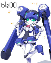 1girl android blazermate colored_sclera green_eyes green_sclera highres humanoid_robot joints mechanical_hair medarot no_mouth no_nose ogami_kazuki robot robot_girl robot_joints skirt thighhighs twintails