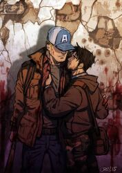 Rule 34 | 2boys, alternate facial hair, bad id, bad tumblr id, bag, bara, baseball bat, baseball cap, beard, black hair, blonde hair, blood, blood stain, bloody weapon, couple, cris art, denim, expressionless, facial hair, feet out of frame, hand on another&#039;s arm, hand on another&#039;s chest, hat, hat over eyes, holding, holding baseball bat, hulkling, jeans, layered shirt, long sideburns, male focus, marvel, multiple boys, mustache stubble, pants, pectorals, short hair, shoulder bag, sideburns, sideburns stubble, sparse stubble, standing, stubble, thick eyebrows, toned, toned male, weapon, wiccan, worried, yaoi