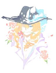 Rule 34 | 1boy, blonde hair, blue eyes, cavendish, chinese commentary, collared coat, commentary request, drill hair, fish191101756, flower, flower in mouth, hat, hat feather, looking at viewer, male focus, one piece, red flower, red rose, rose, simple background, smile, solo