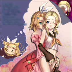 Rule 34 | &gt; &lt;, 2girls, :3, angry, animal ears, banpresto, blonde hair, blue eyes, cat ears, cat tail, cosplay, costume switch, crossover, dreaming, closed eyes, female pervert, fingering, imagining, kagamine rin, kagamine rin (cosplay), kemonomimi mode, multiple girls, open mouth, panties, pervert, shine hausen, shine hausen (cosplay), st.microscope, super robot wars, tail, underwear, vocaloid, x3, yuri