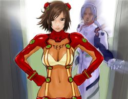 Rule 34 | 1boy, 1girl, ayanami rei (cosplay), black hair, bodysuit, bracer, breasts, brown eyes, brown hair, clothes writing, cosplay, covered navel, crossdressing, crossover, doorway, evangelion: 2.0 you can (not) advance, expressionless, fake screenshot, gloves, grey hair, groin, hair ornament, hairpods, half-closed eyes, hands on own hips, hawk (cwmg), hip focus, interface headset, kazama asuka, large breasts, lei wulong, long hair, looking to the side, low ponytail, multicolored clothes, namco, name connection, neon genesis evangelion, open mouth, outstretched hand, parody, pilot suit, plugsuit, ponytail, rebuild of evangelion, red bodysuit, see-through, see-through bodysuit, shiny clothes, short hair, sketch, skin tight, souryuu asuka langley (cosplay), swept bangs, tekken, tekken 5, test plugsuit, turtleneck, what, wide hips