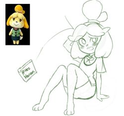 Rule 34 | 1girl, animal crossing, animal ears, animal hands, arm behind head, arm support, arm up, artist name, barefoot, blush, book, dog ears, dog girl, fallen down, female focus, flat chest, full body, furry, furry female, hair tie, isabelle (animal crossing), jpeg artifacts, knees up, looking at viewer, mezmaroon, miniskirt, monochrome, neck ribbon, nintendo, open mouth, pencil skirt, raised eyebrow, ribbon, shirt, short hair, short sleeves, simple background, sitting, sketch, skirt, solo, teeth, topknot, twitter username, uneven eyes, white background