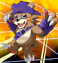 Rule 34 | absurdres, bearmon, belt, claws, digimon, digimon (creature), hat, highres, solo