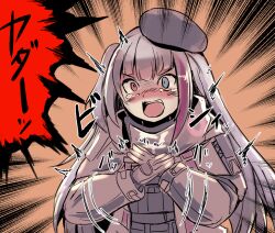 Rule 34 | 1girl, angry, blush, girls&#039; frontline, hat, japanese text, mdr (girls&#039; frontline), solo, tears, twitter
