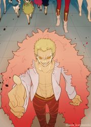 Rule 34 | aged down, baby 5, blonde hair, curry gohan, dellinger (one piece), donquixote doflamingo, donquixote pirates, lao g, multiple boys, one piece, sugar (one piece), sunglasses