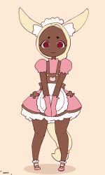 Rule 34 | 1girl, :3, puff of air, animal ears, animated, animated gif, apron, artist name, beige background, blinking, blonde hair, blue panties, blush, closed mouth, clothes lift, dark-skinned female, dark skin, dress, dress lift, egg vibrator, embarrassed, english text, female focus, flat chest, flying sweatdrops, full body, furry, furry female, gloves, hands up, happy, highres, holding, lifting own clothes, looking at viewer, motion blur, nose blush, open mouth, original, own hands together, panties, pentagram, pigeon-toed, pink dress, pink footwear, pink gloves, puffy short sleeves, puffy sleeves, red eyes, scorci, sex toy, shoes, short dress, short sleeves, signature, simple background, smile, solo, standing, sweat, tail, talking, tape, trembling, underwear, unusual pupils, v arms, vibrator, vibrator under clothes, white apron