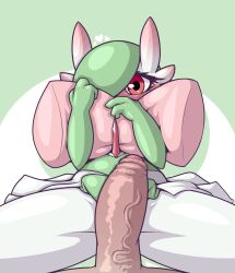 Rule 34 | 1boy, 1girl, 2018, blush, breasts, clothed female nude male, colored skin, covering face, creatures (company), embarrassed, erection, eyelashes, faceless, faceless male, furry, game freak, gardevoir, gen 3 pokemon, green background, green hair, heart, hetero, highres, huge penis, imminent penetration, interspecies, large penis, limebreaker, looking at viewer, nintendo, nude, penis, penis awe, pillow, pokemon, pokemon (creature), pov, pov crotch, red eyes, short hair, shy, small breasts, solo focus, spread legs, thick thighs, thighs, uncensored, veins, veiny penis, white background, white skin
