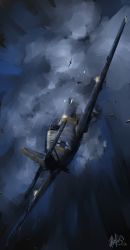 Rule 34 | abe yasushi (umizoi tibet), aerial battle, aircraft, airplane, battle, bf 109, cloud, cross, dogfight, firing, flying, germany, iron cross, military, military vehicle, original, shell casing, sky, vehicle focus, weapon