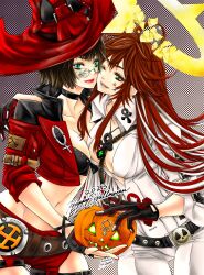 Rule 34 | 2girls, breasts, guilty gear, halloween, highres, i-no, jack-o&#039; valentine, large breasts, long hair, multiple girls, smile