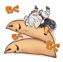 Rule 34 | 1girl, absurdres, antenna hair, black dress, black jacket, blush, braid, chibi, closed mouth, dress, eating, food, food on face, grey hair, highres, jacket, kizuna akari, long hair, long sleeves, milkpanda, open clothes, open jacket, orange thighhighs, pantyhose, simple background, solo, striped clothes, striped pantyhose, striped thighhighs, thighhighs, twin braids, vertical-striped clothes, vertical-striped pantyhose, vertical-striped thighhighs, voiceroid, white background