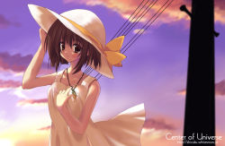 Rule 34 | 1girl, dress, hat, original, power lines, seiryuu shizuku, sky, solo