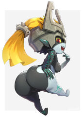 Rule 34 | 1girl, absurdres, ass, gonzarez, highres, huge ass, midna, simple background, solo, the legend of zelda, the legend of zelda: twilight princess, white background