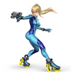 Rule 34 | 1girl, 3d, absurdres, ankle boots, blonde hair, blue eyes, bodysuit, boots, bracelet, breasts, closed mouth, corrupted metadata, directed-energy weapon, emblem, energy gun, energy weapon, fighting stance, from side, full body, gloves, gun, hair between eyes, hair tie, hand up, handgun, high heel boots, high heels, highres, holding, holding gun, holding weapon, jewelry, lips, long hair, looking to the side, medium breasts, metroid, mole, mole under mouth, neon trim, nintendo, official art, outstretched arm, paralyzer, pilot suit, pistol, ponytail, rocket boots, samus aran, serious, shadow, sidelocks, skin tight, solo, super smash bros., swept bangs, transparent background, trigger discipline, turtleneck, weapon, zero suit