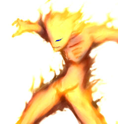 Rule 34 | blue eyes, digimon, digimon (creature), fire, meramon, simple background, solo, white background