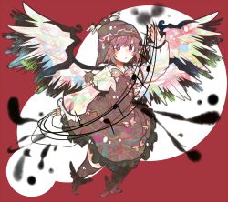 Rule 34 | 1girl, animal ears, bad id, bad pixiv id, bird wings, dress, earrings, female focus, fingernails, hat, highres, itomugi-kun, jewelry, long fingernails, long sleeves, musical note, mystia lorelei, open mouth, pink eyes, pink hair, pom pom (clothes), sharp fingernails, short hair, solo, staff (music), touhou, wings