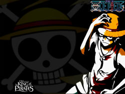 Rule 34 | 1boy, angry, hand on headwear, hat, jolly roger, logo, male focus, monkey d. luffy, one piece, pirate, scar, solo, straw hat, text focus, vest