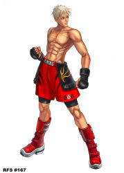 Rule 34 | abs, blonde hair, boots, capcom, gloves, male focus, ryu (ryu&#039;s form site), short hair, shorts, solo, street fighter