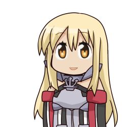 Rule 34 | 1girl, anchor ornament, bismarck (kancolle), blonde hair, brown eyes, detached sleeves, kantai collection, kemono friends, long hair, military uniform, parody, simple background, smile, solo, standing, style parody, uniform, white background, yuuki shishin