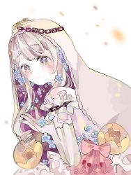 Rule 34 | + +, 1girl, bow, chain, elbow gloves, flower, from side, gloves, grey hair, hanataro (sruvhqkehy1zied), long hair, looking at viewer, mahou shoujo ikusei keikaku, mahou shoujo ikusei keikaku limited, pink bow, solo, upper body, wedin, white background, yellow eyes