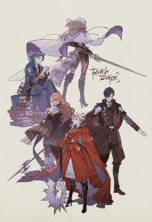 Rule 34 | 2girls, 3boys, armor, armored boots, armored dress, axe, aymr (fire emblem), back, black cape, black footwear, black hair, black legwear, black pants, black shirt, black shorts, blue robe, book, book stack, boots, breasts, byleth (female) (fire emblem), byleth (fire emblem), cape, cloak, closed mouth, commentary, crossed legs, double bun, dress, edelgard von hresvelg, english text, ferdinand von aegir, fire emblem, fire emblem: three houses, full body, gauntlets, gloves, green hair, grey background, hair bun, hair over one eye, hand on hilt, high heel boots, high heels, highres, holding, holding weapon, horn ornament, horns, hubert von vestra, knee boots, lance, linhardt von hevring, lips, long hair, looking at viewer, looking back, medium breasts, multiple boys, multiple girls, nintendo, official alternate costume, orange eyes, orange hair, own hands clasped, own hands together, p-nekor, pants, pantyhose, parted bangs, polearm, purple eyes, red cape, red dress, red gloves, robe, shirt, short hair, short shorts, shorts, side bun, sidelocks, silver hair, simple background, single hair bun, single side bun, sitting, sitting on books, sword of the creator, tiara, vambraces, weapon, white cloak, white gloves