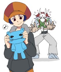 Rule 34 | digimon, digimon (creature), hat, horns, looking at another, mask, smile, tobari ren, yaksamon