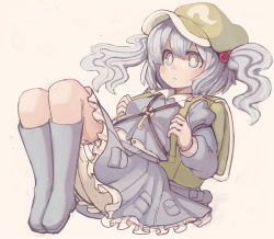 Rule 34 | 1girl, backpack, bad id, bad pixiv id, bag, bloomers, blue eyes, blue hair, boots, female focus, hair bobbles, hair ornament, hat, kawashiro nitori, ketopon, key, long sleeves, matching hair/eyes, pocket, short hair, skirt, solo, touhou, twintails, two side up, underwear