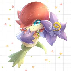 Rule 34 | blue eyes, digimon, floramon, highres, monster, petals, solo, tail