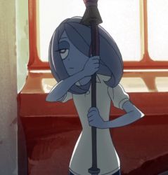 Rule 34 | 10s, 1girl, animated, animated gif, broom, dancing, little witch academia, long hair, red eyes, solo, sucy manbavaran, witch