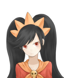 Rule 34 | 1girl, ashley (warioware), black hair, female focus, highres, nintendo, red eyes, simple background, solo, twintails, upper body, warioware, white background